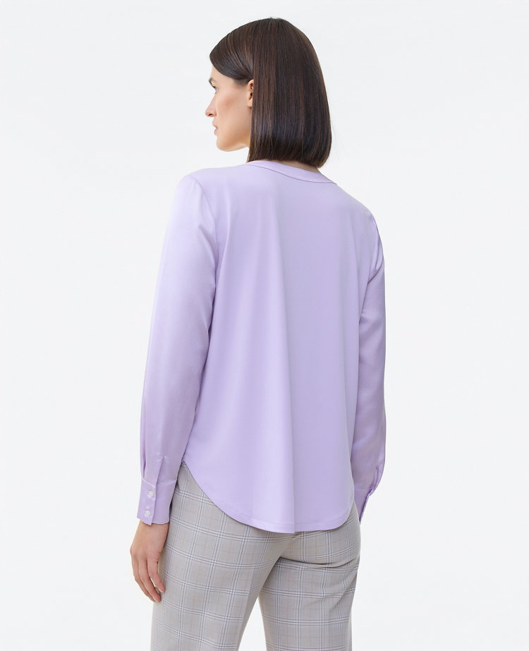 Mixed Media Pleat Front Top