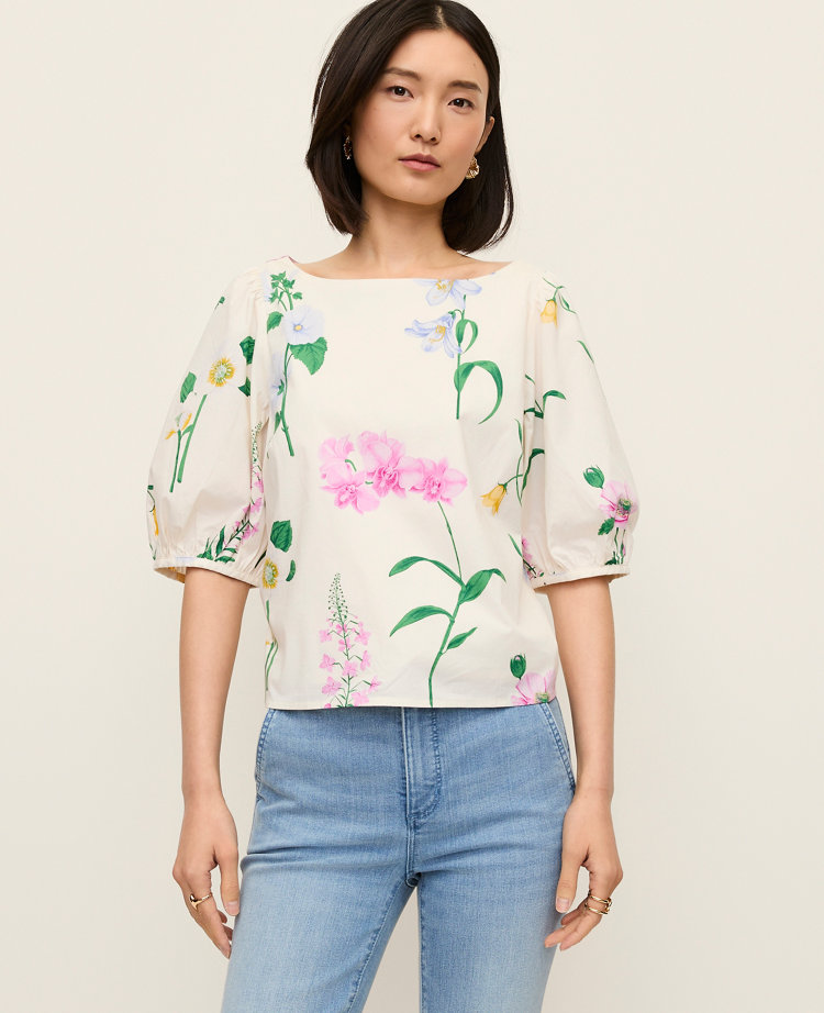 Petite Floral Boatneck Popover