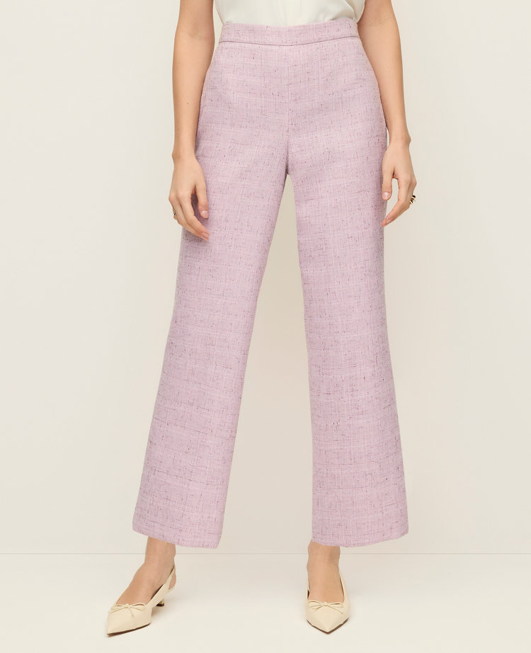 The Side Zip Straight Pant in Tweed