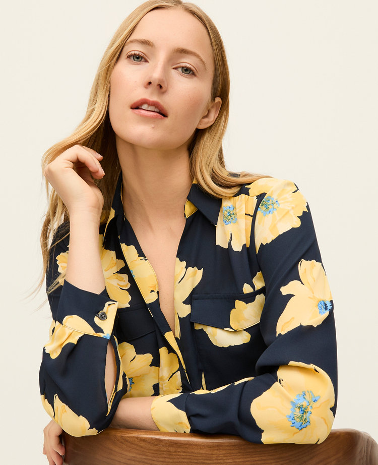 Petite Floral Camp Shirt