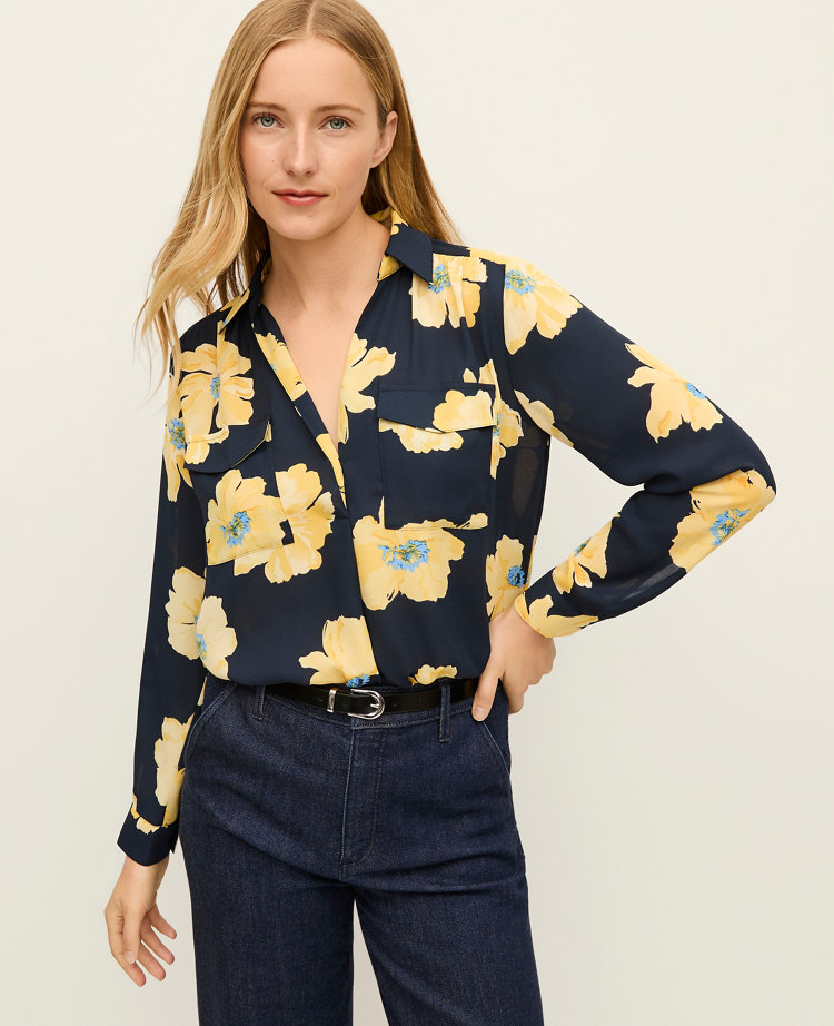 Petite Floral Camp Shirt