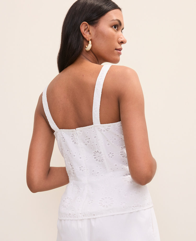 Eyelet Peplum Top