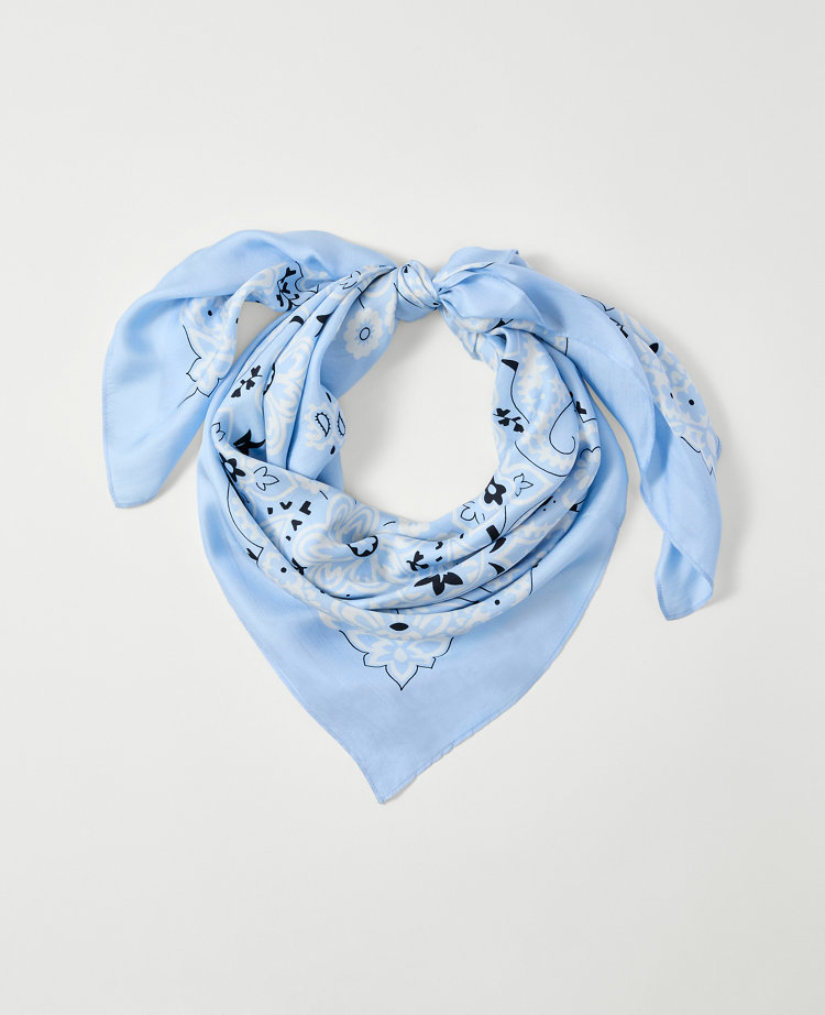 Bandana Print Oversized Silk Scarf
