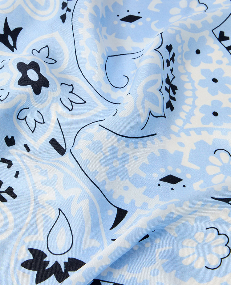 Bandana Print Oversized Silk Scarf