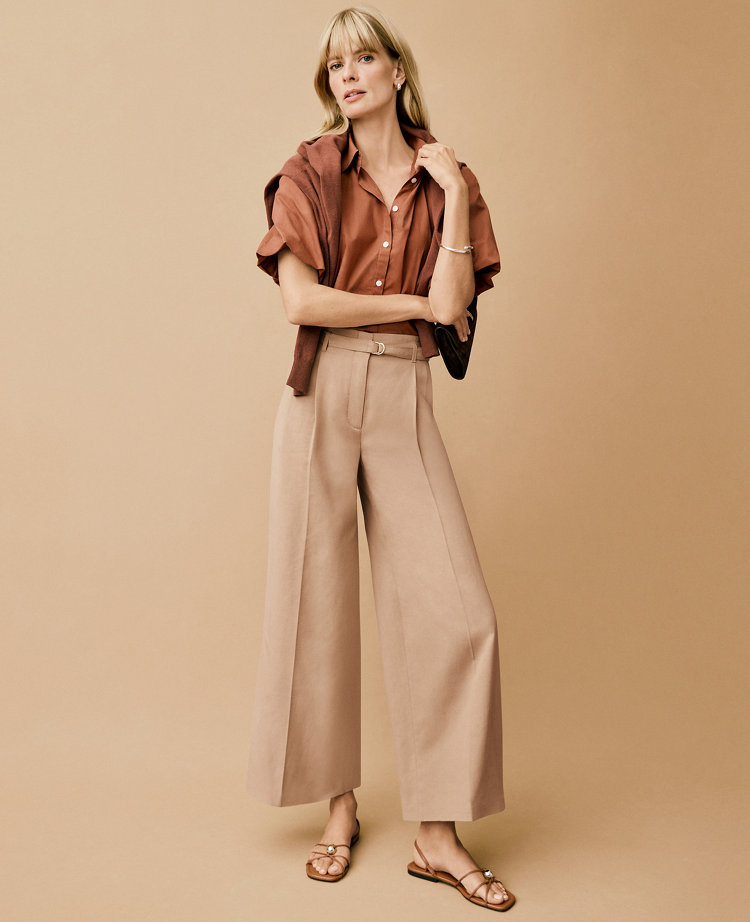 The Belted Wide-Leg Ankle Pant