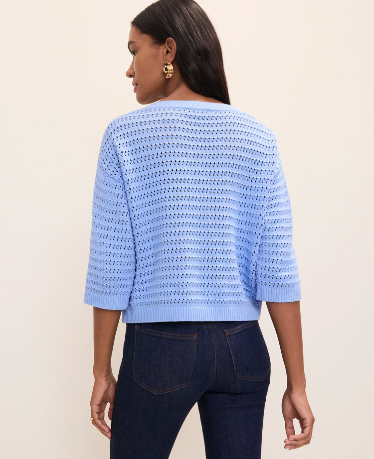 Pointelle Boatneck Sweater