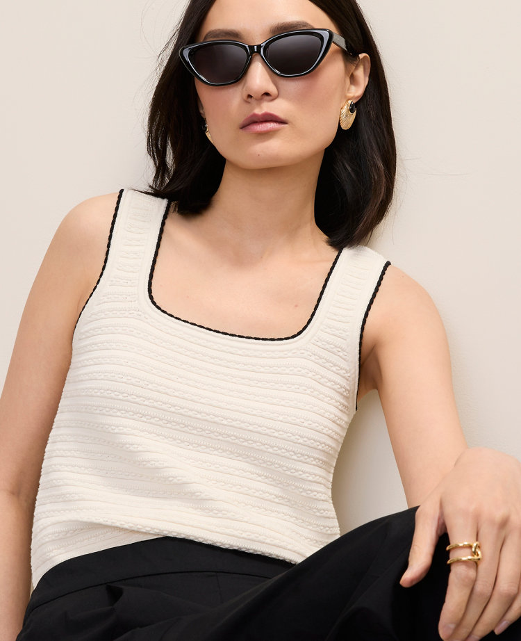 Textured Stitch Sweater Shell