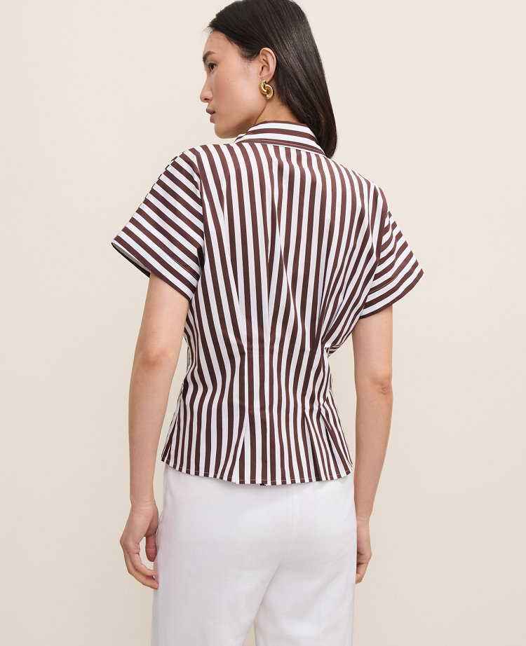 Striped Pleated Blouse