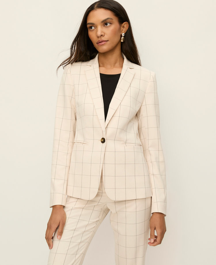 The Petite Hutton Blazer in Windowpane
