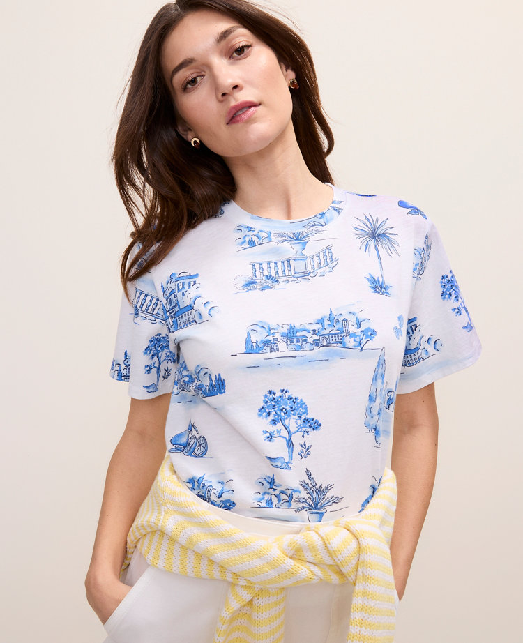 Weekend Toile Relaxed Tee