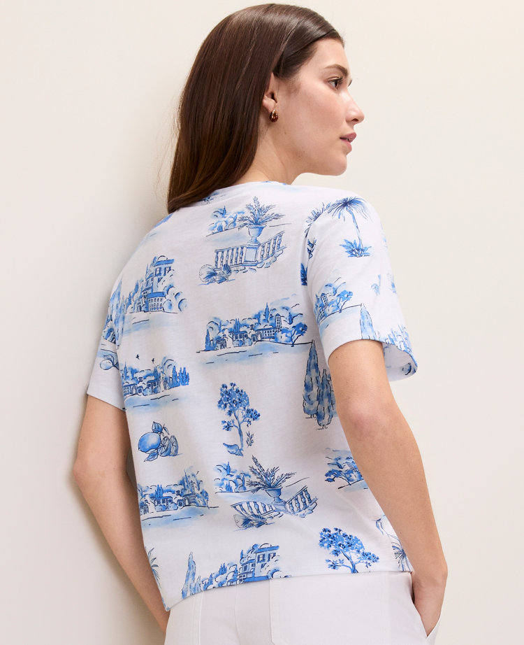 Weekend Toile Relaxed Tee
