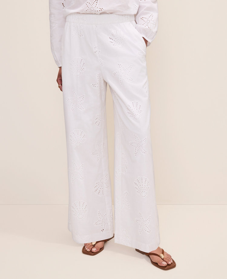 The Easy Palazzo Pant in Eyelet