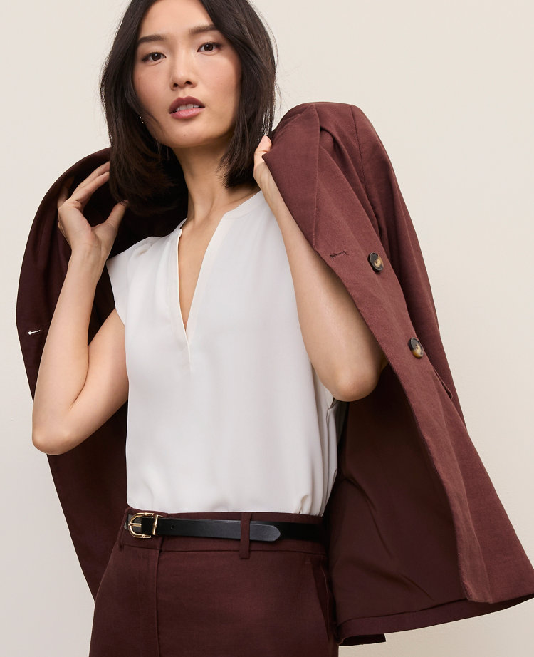 Mixed Media Flutter Sleeve Top