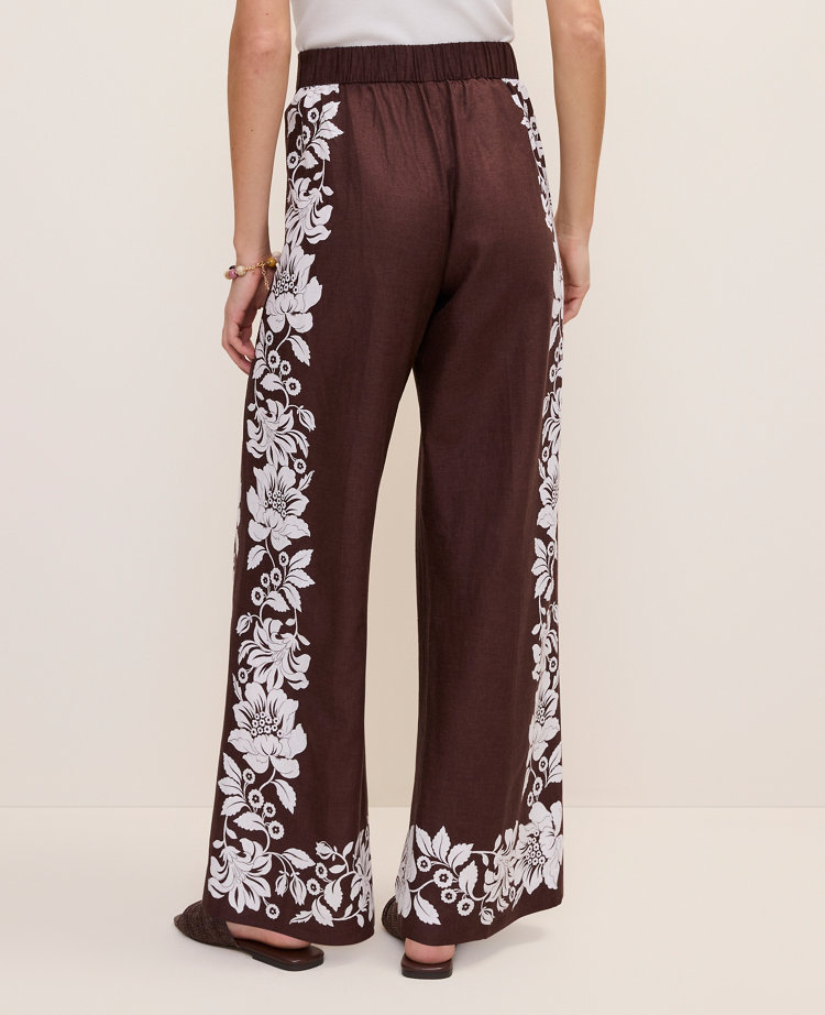 The Easy Wide-Leg Pant in Floral Linen Blend