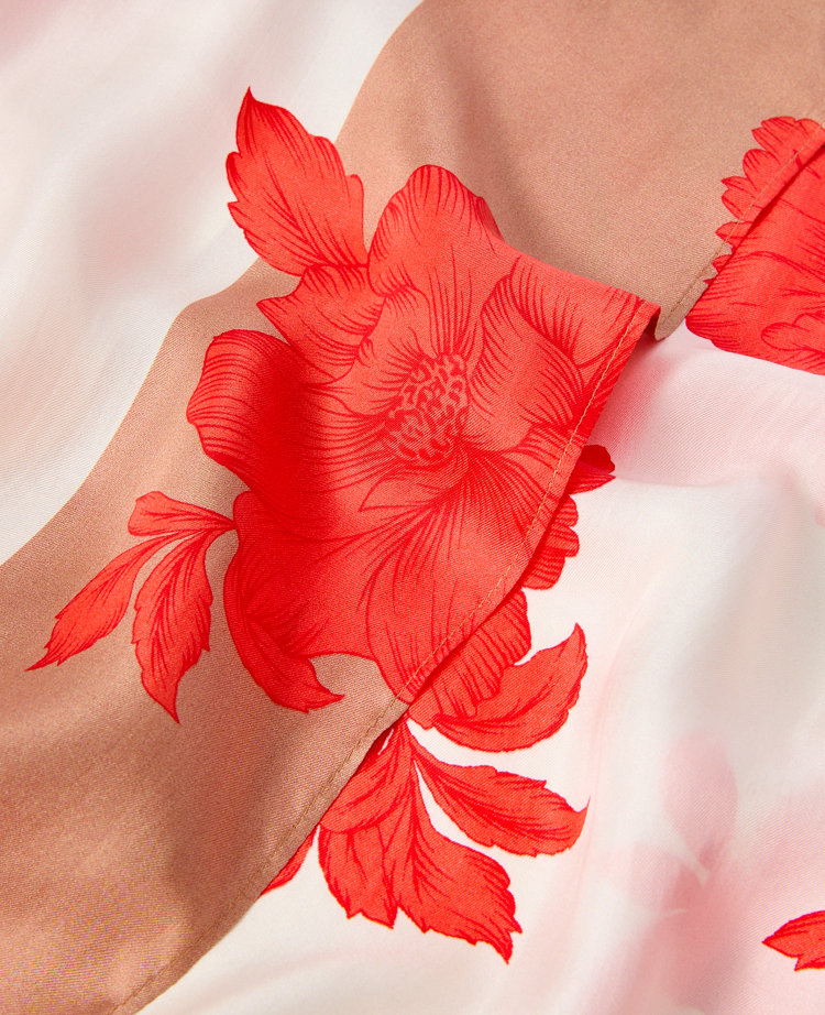 Ann Taylor Oversized Floral Silk Scarf Winter White Women's