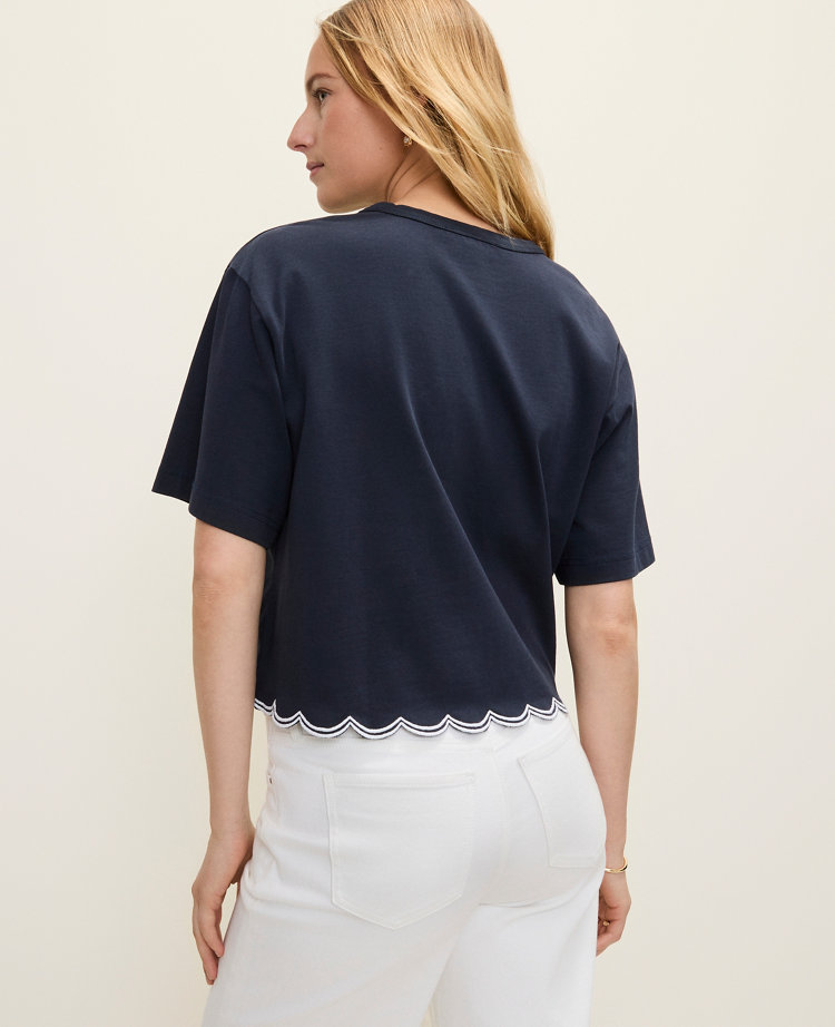 Weekend Embroidered Elbow Sleeve Tee