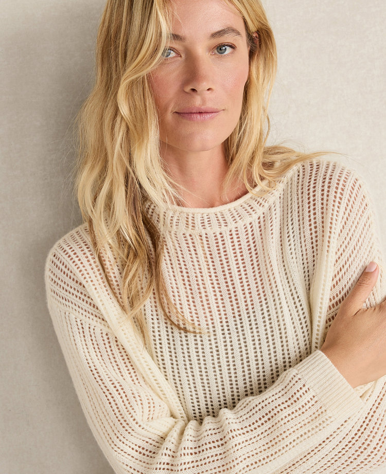 Haven Well Within Wool and Cashmere Pointelle Roll Neck Sweater