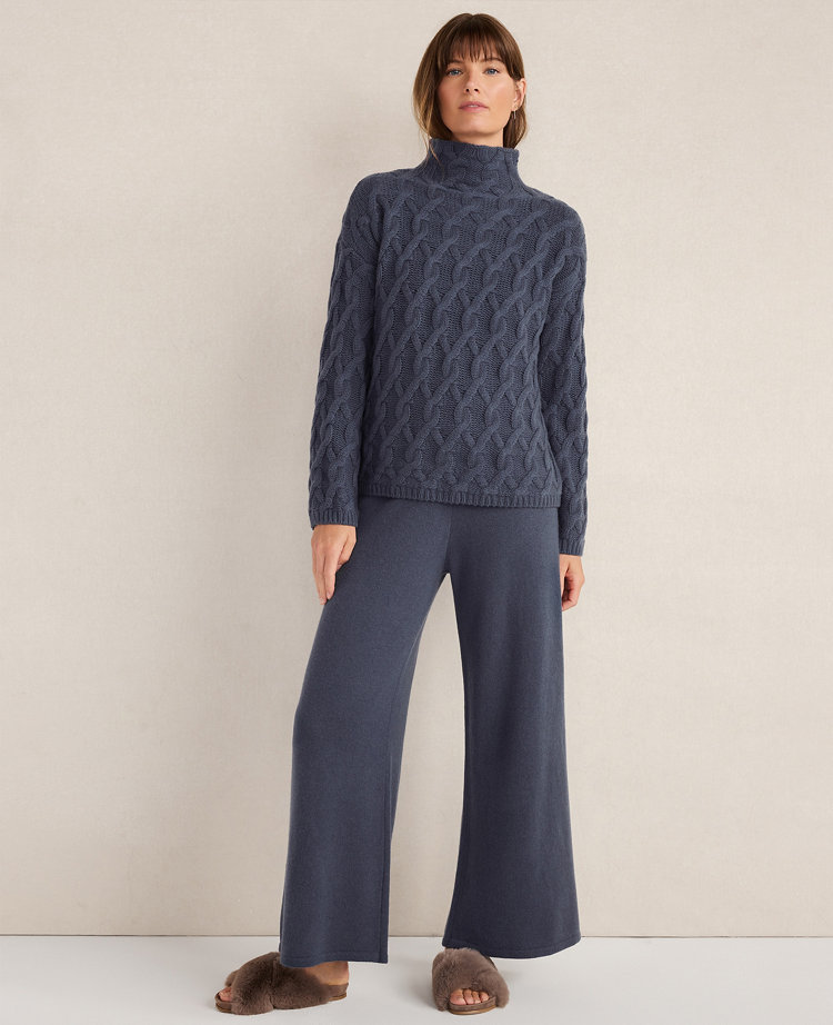 Haven Well Within Cashmere Allover Cable Mockneck Sweater