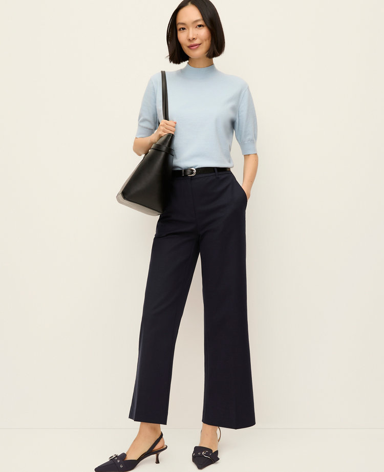 The Petite High Rise Everyday Ankle Pant in Stretch Cotton