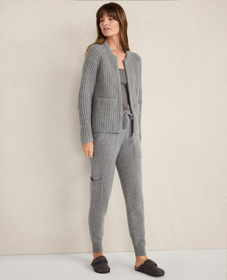 Haven Well Within Cashmere Shaker Bomber Sweater Jacket