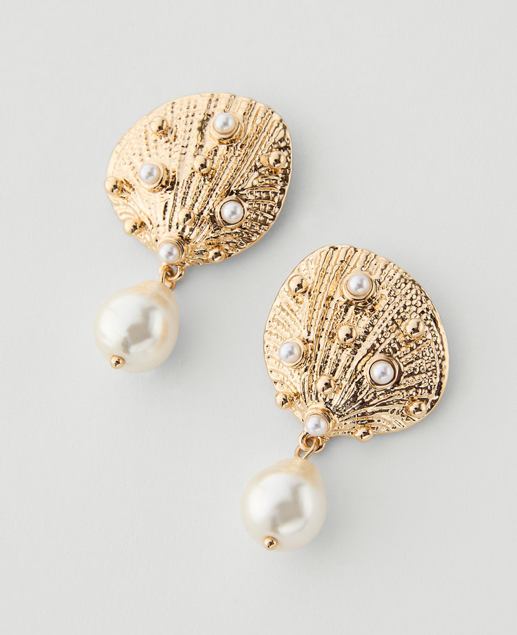 Pearlized Shell Drop Earrings
