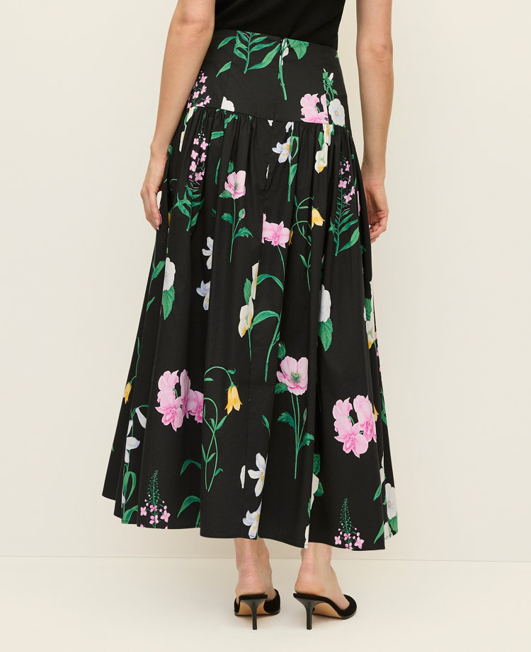 Floral Gathered Maxi Skirt