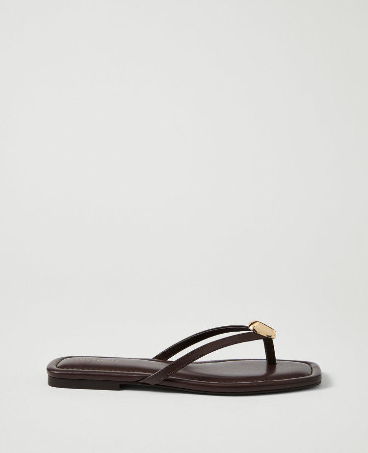 Weekend Leather Embellished Flip Flop Sandal