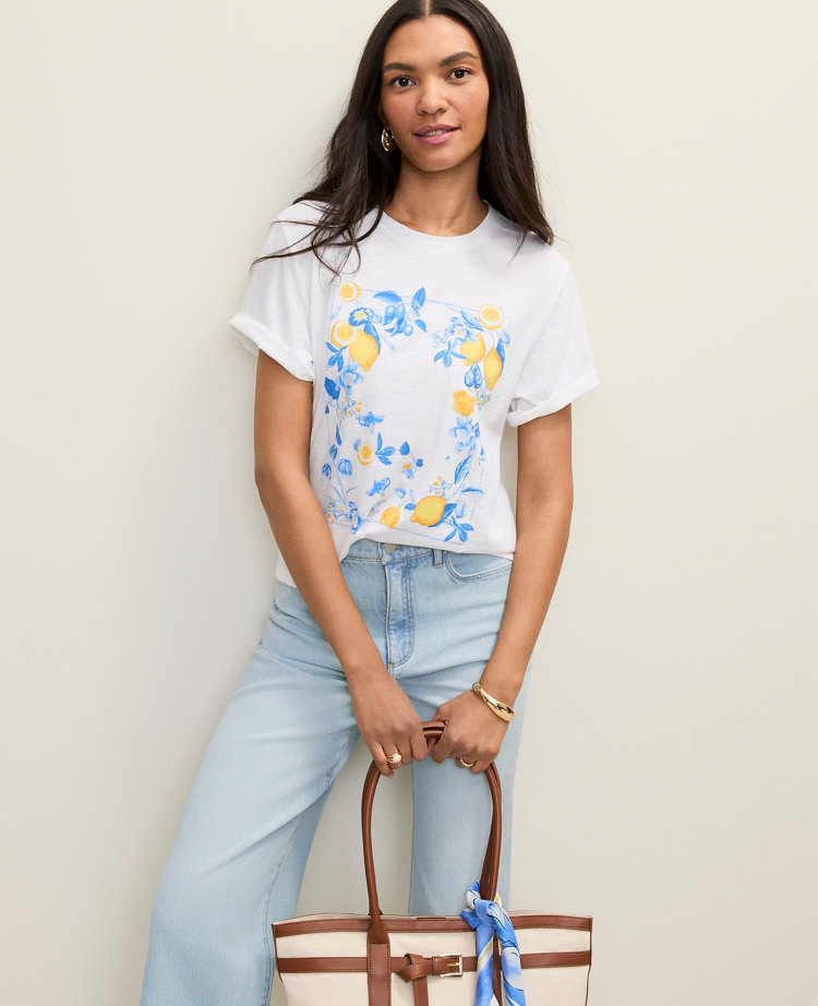 Petite Weekend Floral Graphic Tee