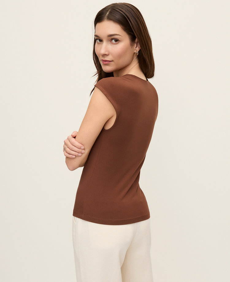 Petite Asymmetric Draped Top