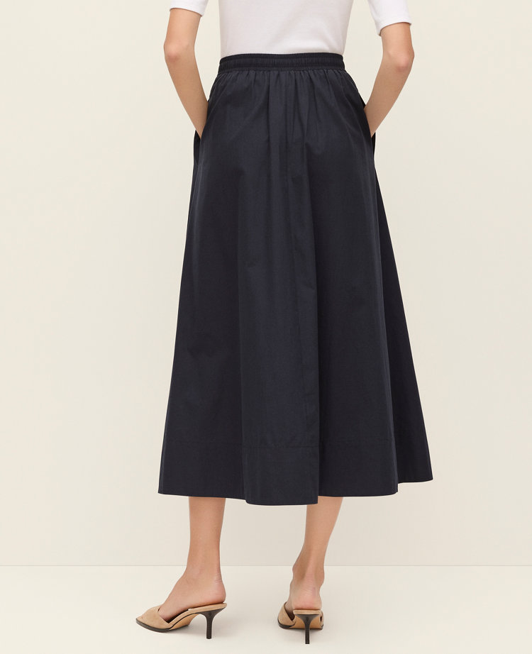 Petite Weekend Drawstring Waist Midi Skirt
