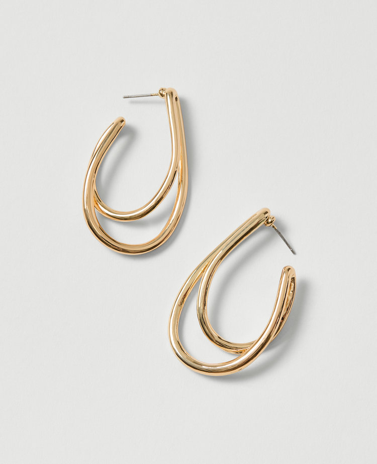 Double Hoop Drop Earrings