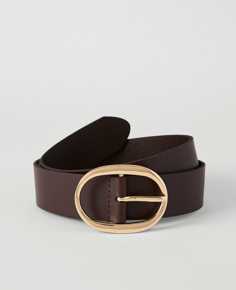 Leather Oval Buckle Belt