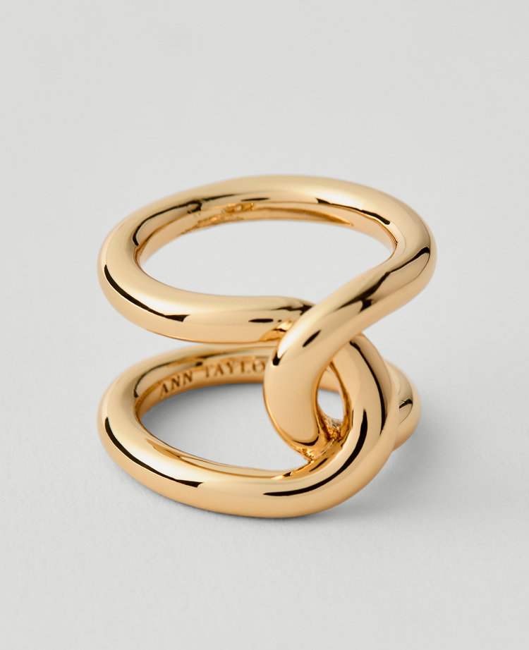 Ann Taylor Interlocked Ring Goldtone Women's