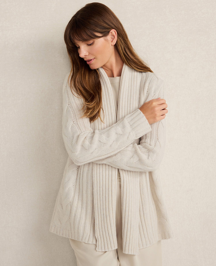 Haven Well Within Cashmere Cable Open Front Cardigan