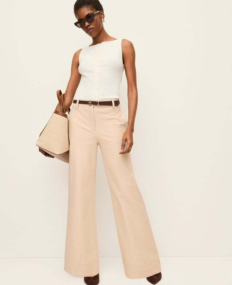 Ann Taylor The Petite Modern Wide Leg Pant Twill Women's