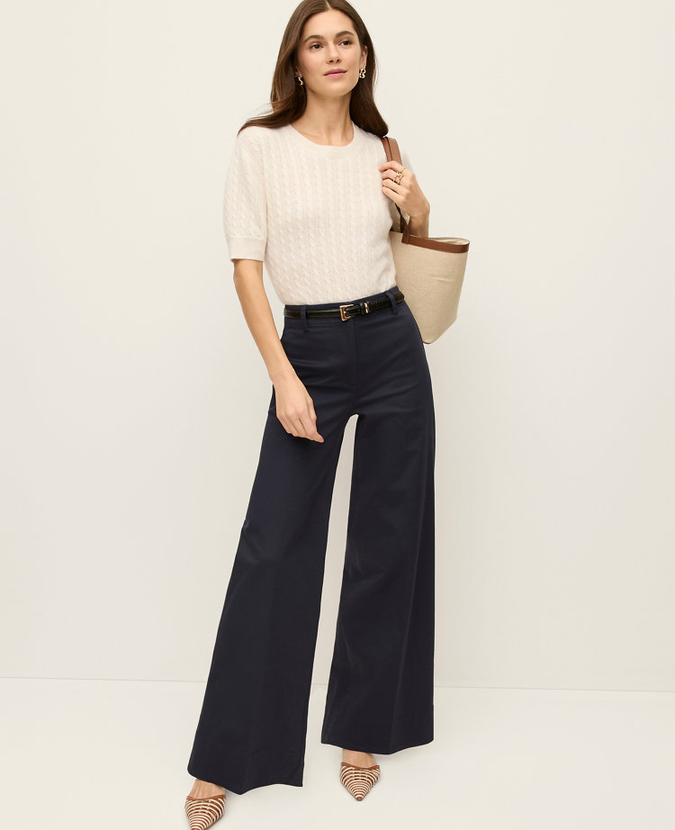 The Modern Wide Leg Pant in Cotton Blend
