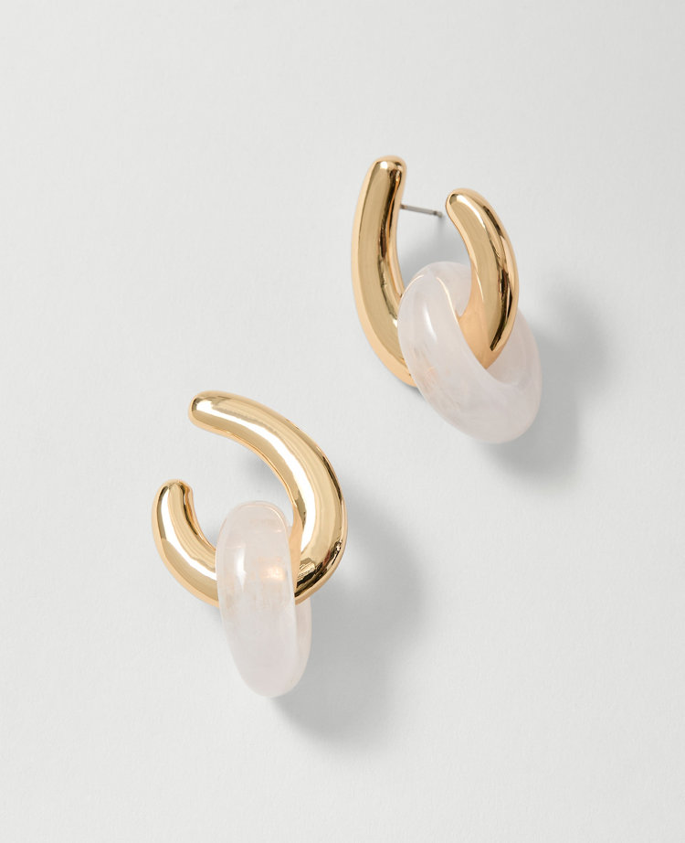 Stone Loop Drop Earrings