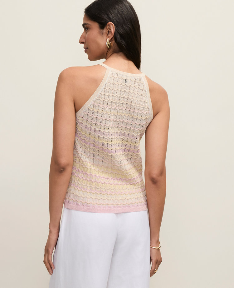 Petite Ombré Halter Sweater Shell