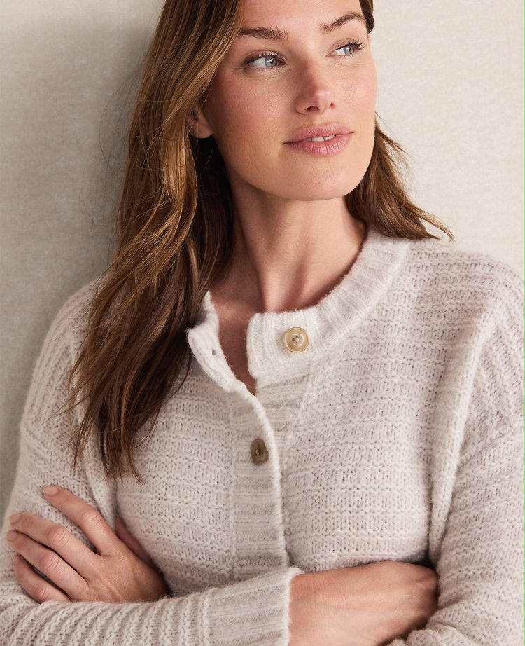 Haven Well Within Merino Wool Cashmere Link Stitch Cardigan