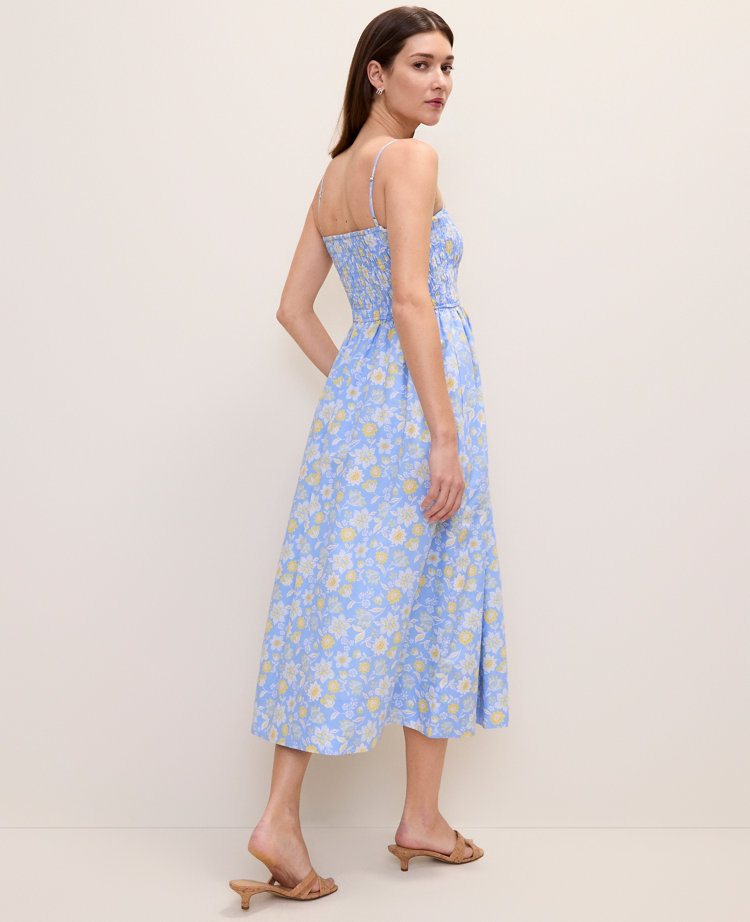 Petite Weekend Floral Smocked Midi Dress