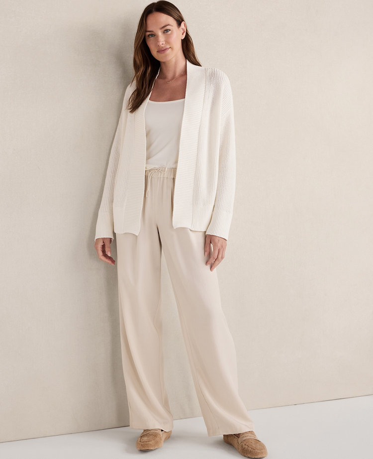 Haven Well Within Organic Cotton Shaker Stitch Open Front Cardigan