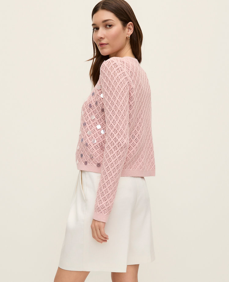 Sequin Open Cardigan