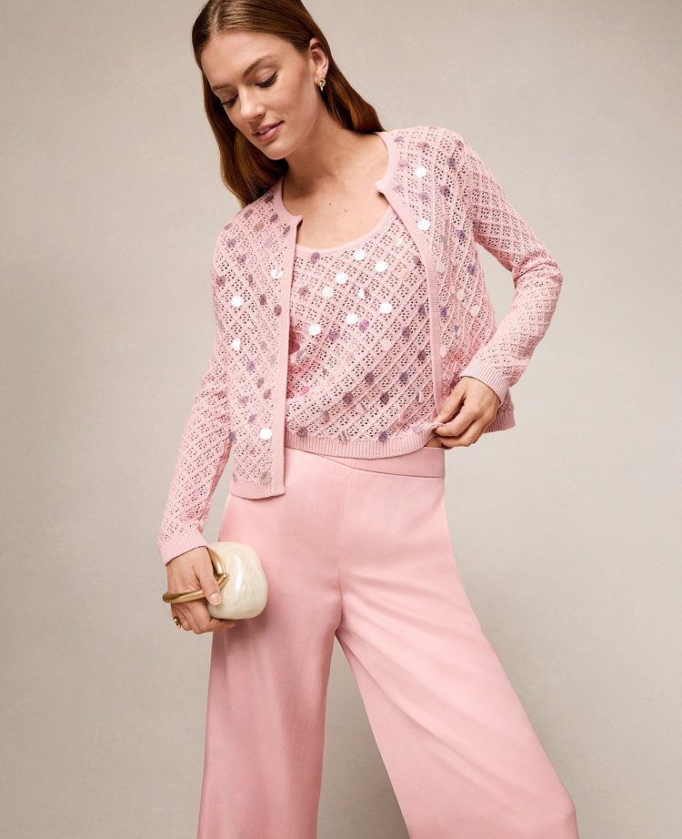 Sequin Open Cardigan