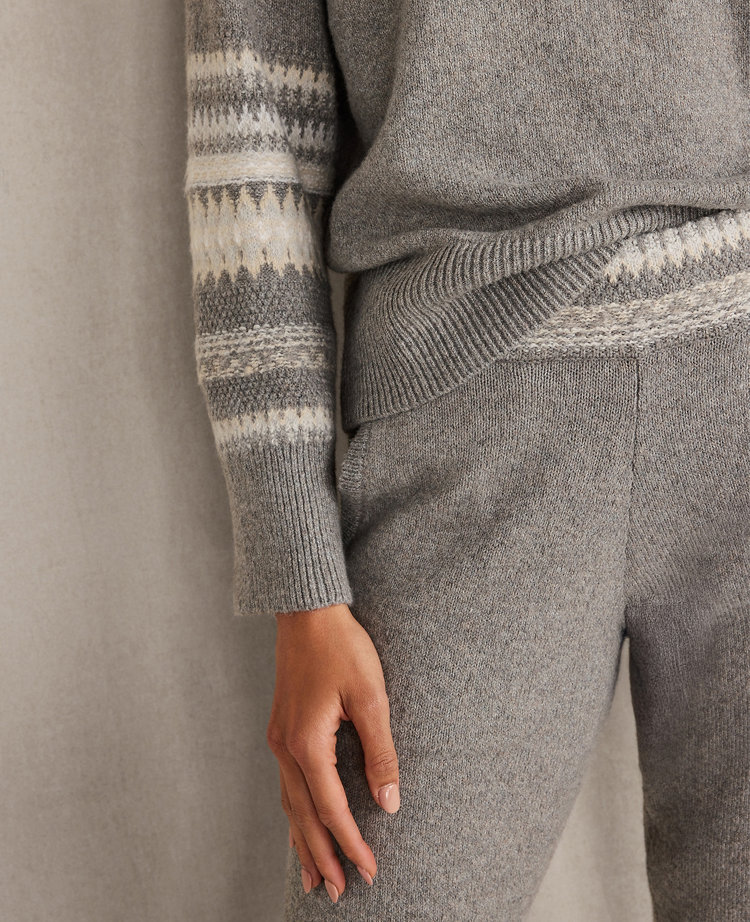 Ann Taylor Haven Well Within Organic Cotton Blend Nostalgic Fair Isle Joggers 003708 Women's