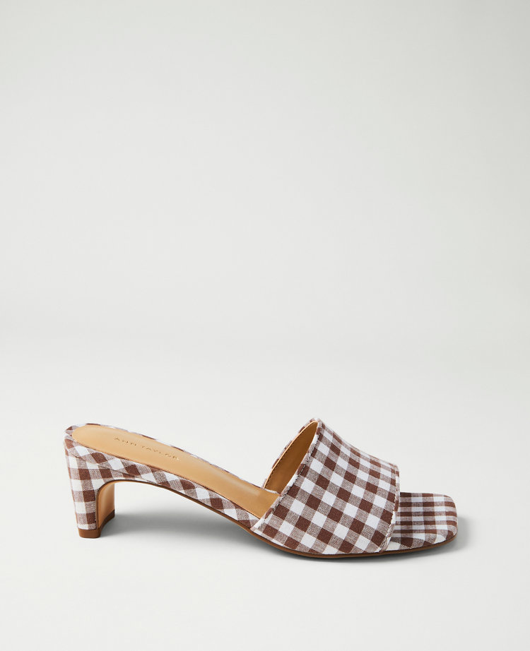 Gingham Heel Mule