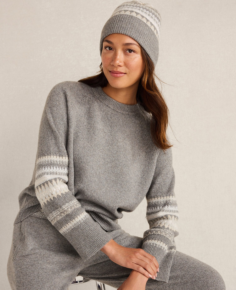 Haven Well Within Organic Cotton Blend Nostalgic Fair Isle Crewneck Sweater