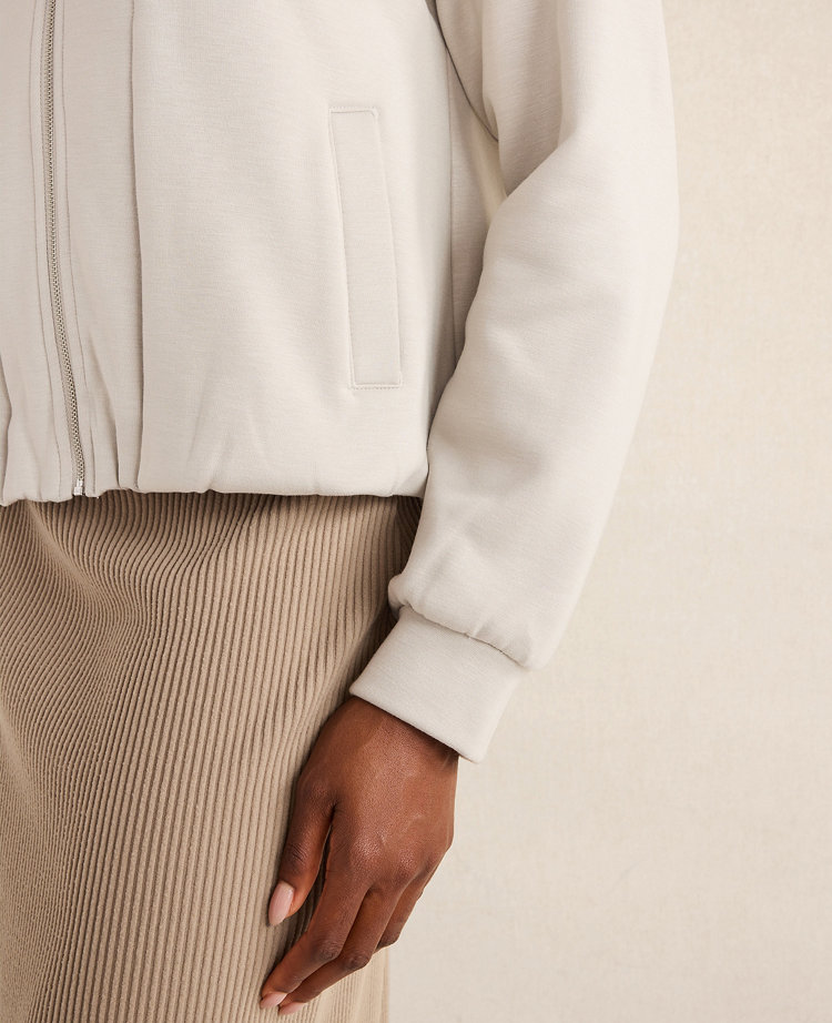 Ann Taylor Haven Well Within Soft-brushed Fleece Bubble Bomber In Gray