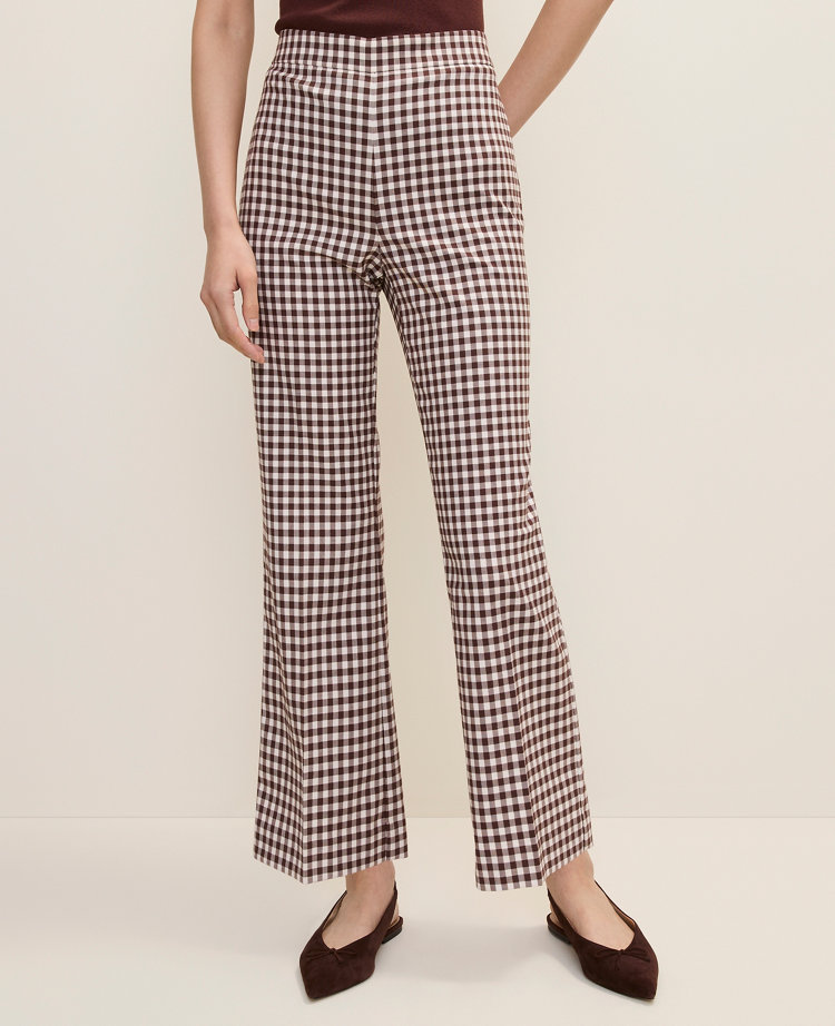 The Petite Side Zip Flare Pant in Gingham