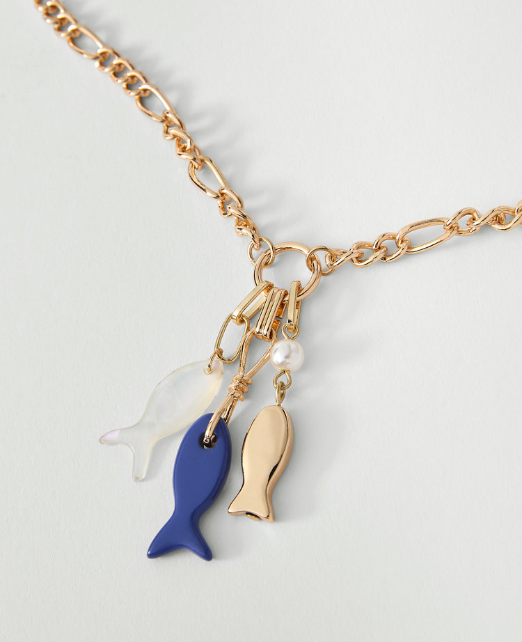 Mixed Fish Charm Necklace