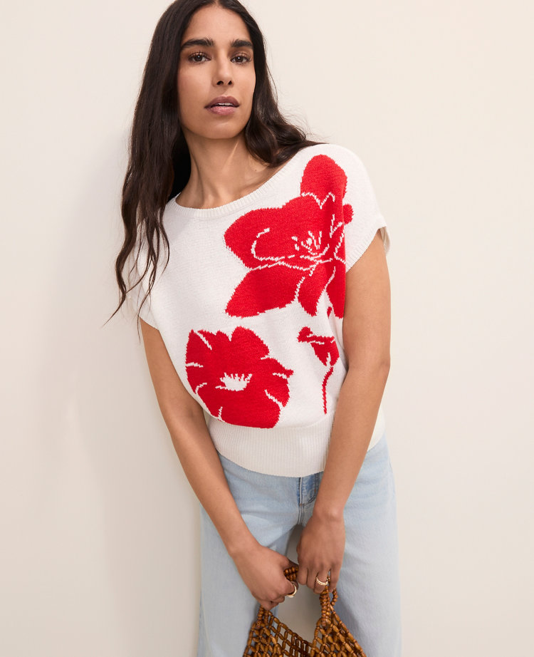 Floral Jacquard Sweater Shell